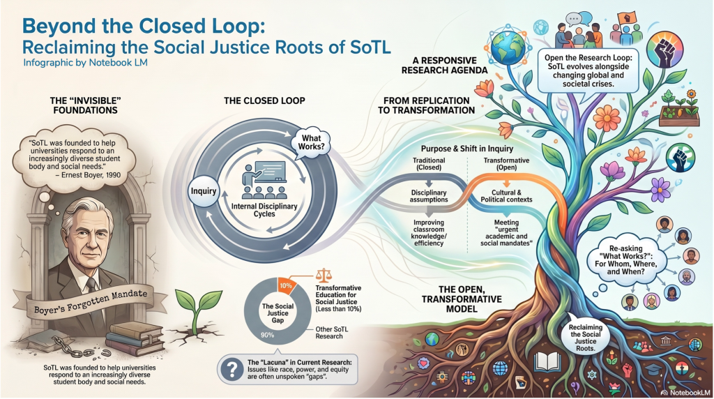 Infographic of "Rereading SoTL" (generated by Notebook LM)
